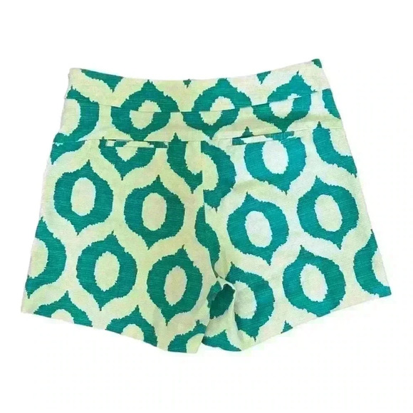 Anthropologie Cartonnier High Rise Turquoise and Cream Ikat Shorts Size 4 - Picture 5 of 8